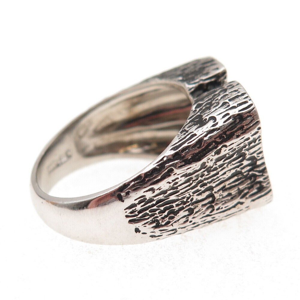 925 Sterling Silver Vintage Modernist Oxidized Ring Size 9.75 - Picture 6 of 8